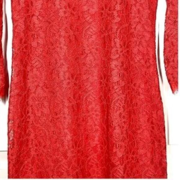 ✨NWT! Diane von Furstenberg Designer Red ZARITA Lace Sheath Dress - Picture 5 of 12